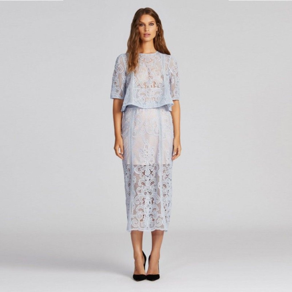 Alice Mccall Florence Pastel Blue Lace Skirt Set